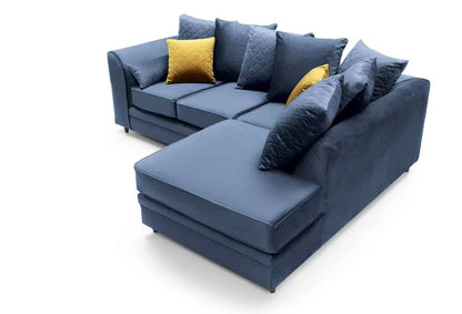 Chic Velvet Corner Sofa - Dark Blue