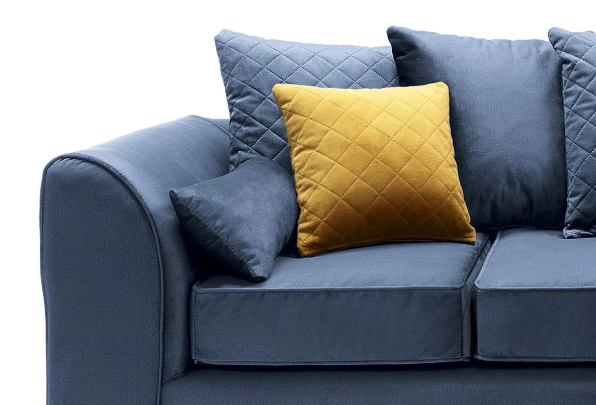 Chic Velvet Corner Sofa - Dark Blue