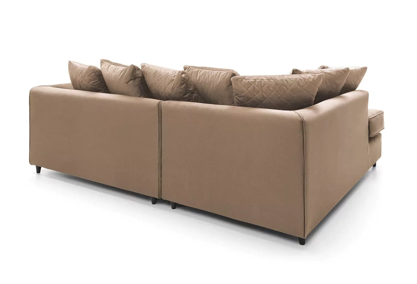 Chic Velvet Corner Sofa - Tan Brown