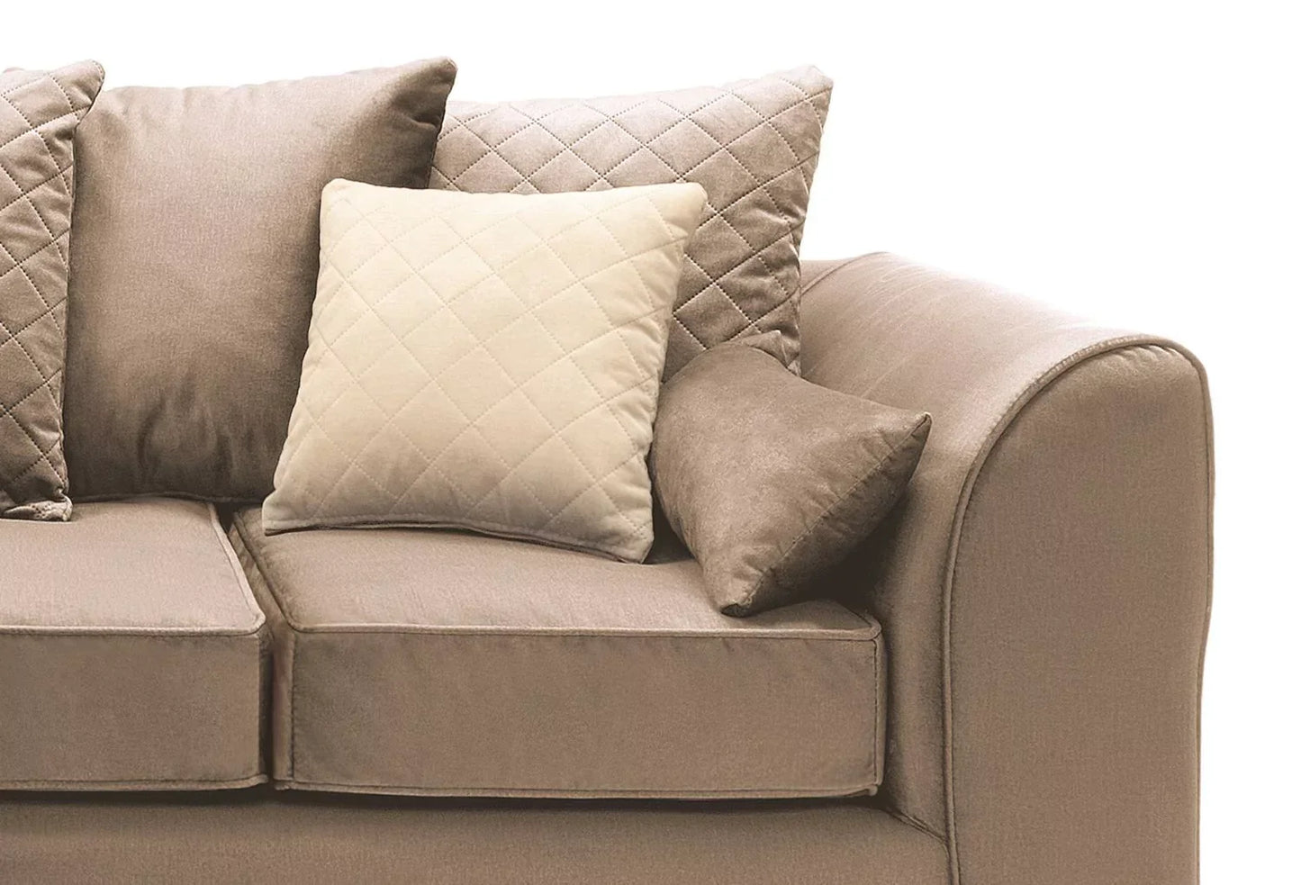 Chic Velvet Corner Sofa - Tan Brown