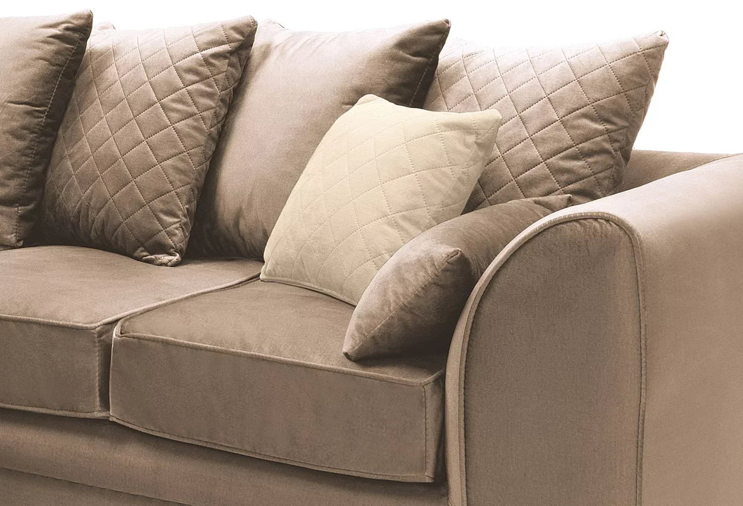 Chic Velvet Corner Sofa - Tan Brown