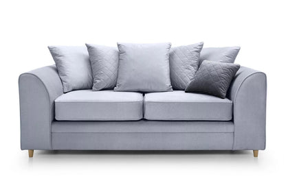 Chic Velvet 3 Seater Sofa - Silver