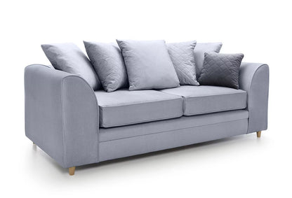 Chic Velvet 3 Seater Sofa - Silver