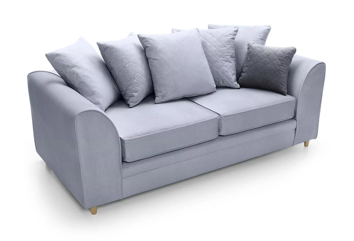 Chic Velvet 3 Seater Sofa - Silver