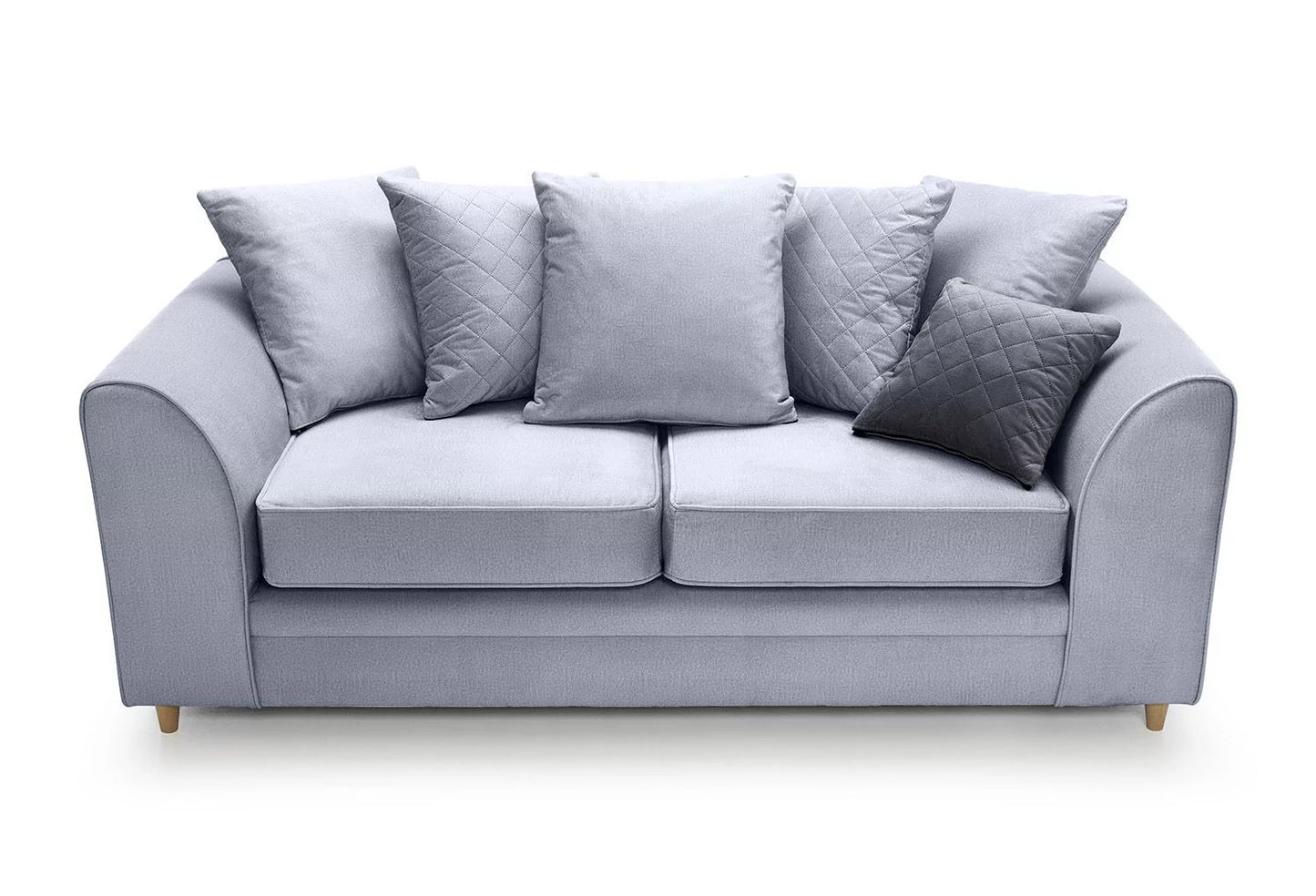 Chic Velvet 3 Seater Sofa - Silver