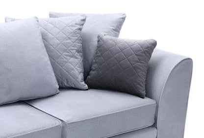 Chic Velvet 3 Seater Sofa - Silver