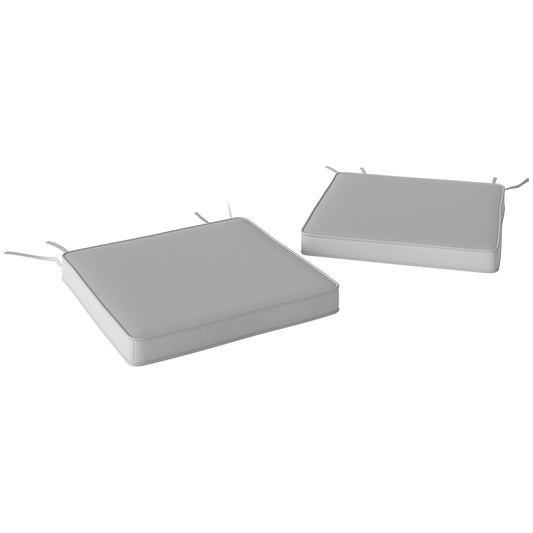 Outsunny Set of Two 45 x 45cm Garden Seat Cushions - Light Grey