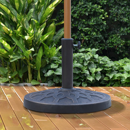 Outsunny 13kg Resin Umbrella Stand Holder, Garden Parasol Base for 38mm or 48mm Outdoor Umbrella Poles, Bronze Tone