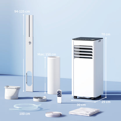 HOMCOM Portable Air Conditioner 7000 BTU, 4-in-1 AC Unit with Cool, Dehumidifier, Fan, Sleep Mode, WiFi Voice Remote Control