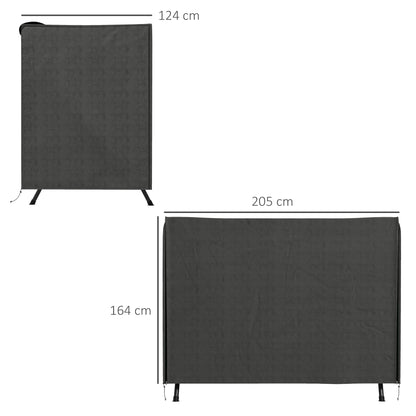 Outsunny 600D Oxford Patio Swing Chair Cover Outdoor Garden Furniture Rain Protection Protector Waterproof Anti-UV Dark Grey 205L x 124W x 164H cm