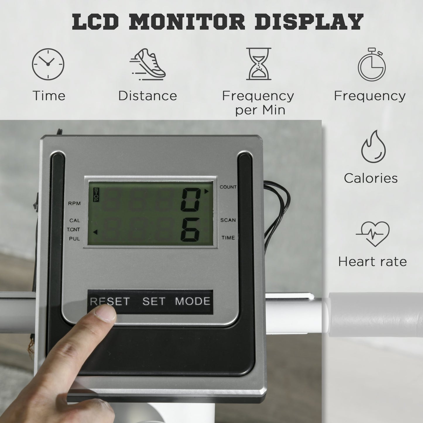 SPORTNOW Stepper Machine for Home, Foldable Stair Stepper with 12-Level Hydraulic Resistance, Stair Climber with LCD Monitor, Heart Rate Sensor and Drink Holder, White and Black