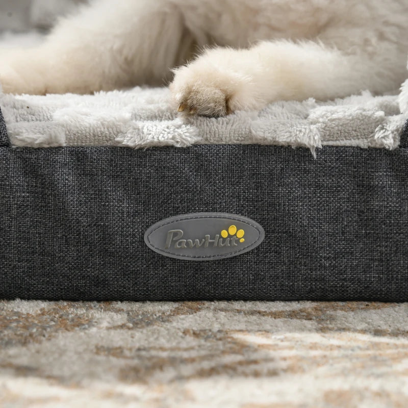 PawHut Calming Dog Bed Pet Mattress w/ Removable Cover, Anti-Slip Bottom, for Medium Dogs, 90L x 69W x 21Hcm - Charcoal Grey