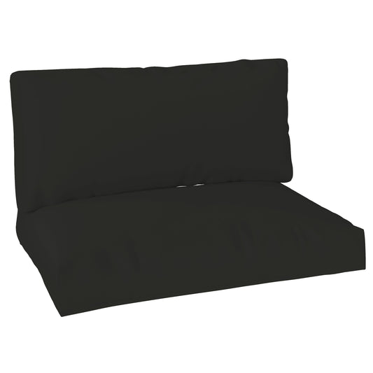 Poduszki do mebli z palet Outsunny 2 Seater, Poduszki z palet, UPF20+, Tkanina 220 g/m2, Grubość 20 cm, Poduszki na siedzenia zewnętrzne, Czarne