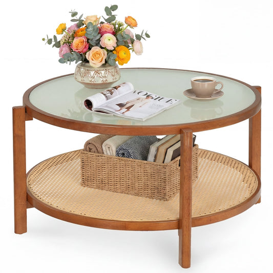 Rattan Coffee Table in Walnut