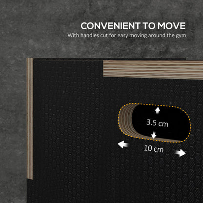 SPORTNOW Multi-Faceted Jump Box, Wooden Step Up Box, for Home, Gym, Exercise, 41/51/61cm - Black