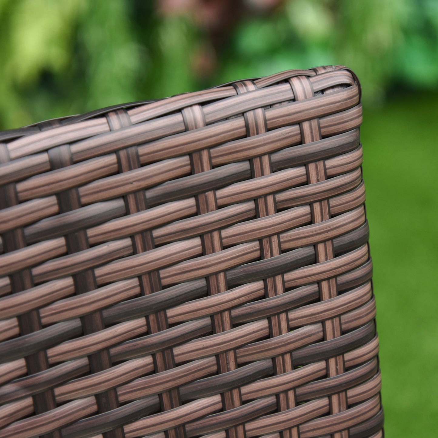 Outsunny 2 PC Outdoor Rattan Fotel Jadalniany Krzesło Ogrodowe Meble Patio Z Podłokietnikami Poduszki Mieszany Brąz