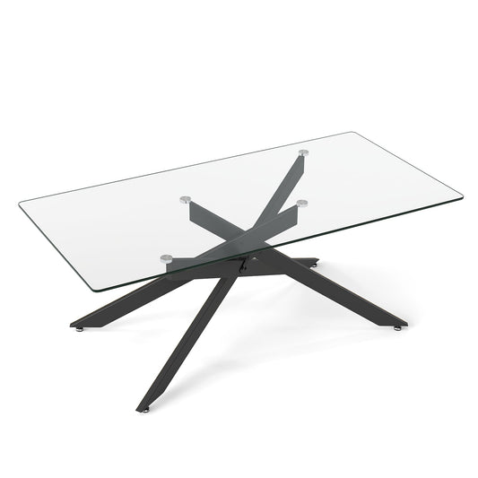 Rectangle Glass Coffee Table in Black