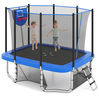 Rectangle Outdoor Trampoline 317 x 255 cm Backyard Trampoline-Blue