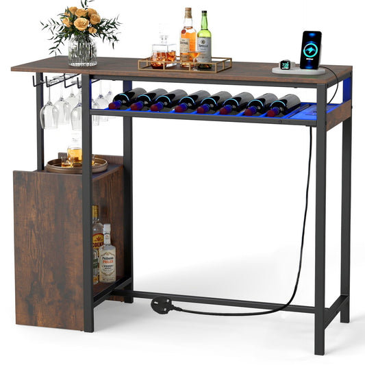 Rectangular Bar Table in Rustic Brown