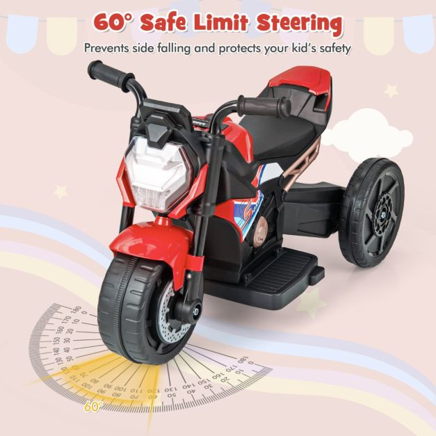6V Kids Ride-on Motorcycle with 2-wheel/3-wheel Conversion &amp; Detachable Training Wheels-Red