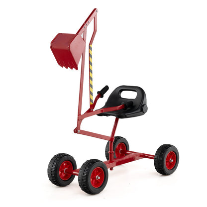 Sand Digger for Kids, Sandbox Toy Digger Outdoor Construction Excavator for 3+ Years Old Boys and Girls-Red