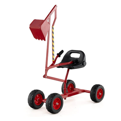 Sand Digger for Kids, Sandbox Toy Digger Outdoor Construction Excavator for 3+ Years Old Boys and Girls-Red