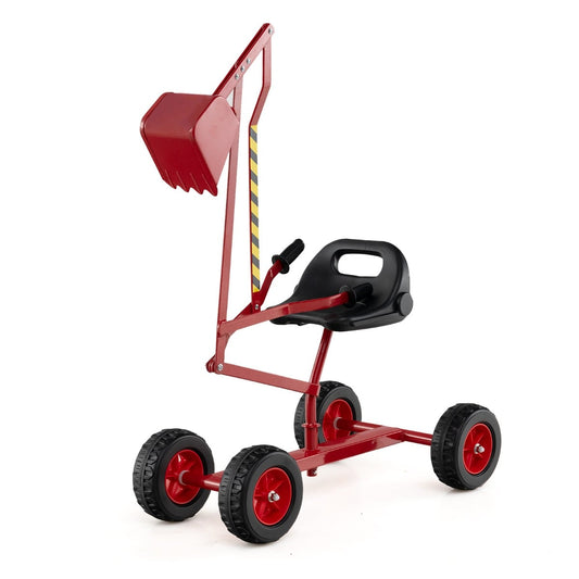Sand Digger for Kids, Sandbox Toy Digger Outdoor Construction Excavator for 3+ Years Old Boys and Girls-Red
