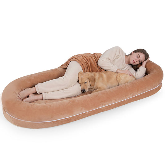 Removable Detachable Human Dog Bed in Brown