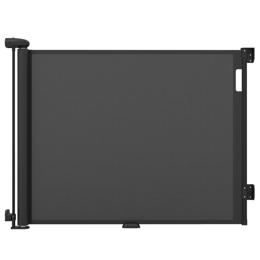 Retractable Safety Barrier up to 180 cm with Double Locking for Babies and Dogs-Black