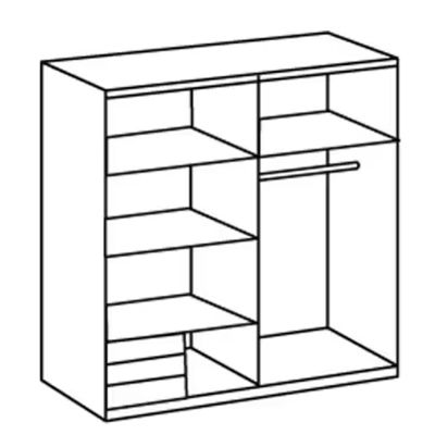 Sliding Wardrobe AMBER 2 Door Mirrored Wardrobe White 179cm