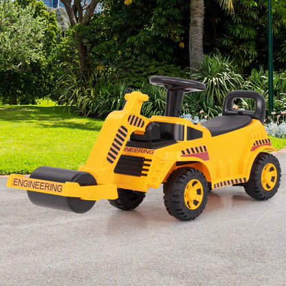 Ride on Road Roller Toddler Ride on Car with Adjustable Roller-Yellow
