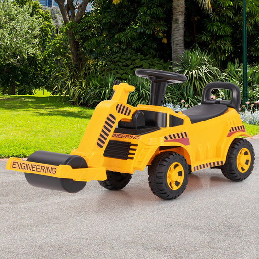Ride on Road Roller Toddler Ride on Car with Adjustable Roller-Yellow