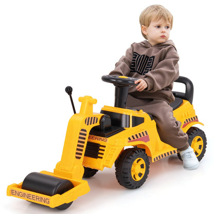 Ride on Road Roller Toddler Ride on Car with Adjustable Roller-Yellow