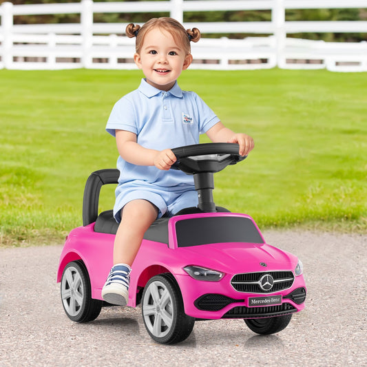 Ride on Sliding Car with Steering Wheel with Horn and Engine Sound-Pink