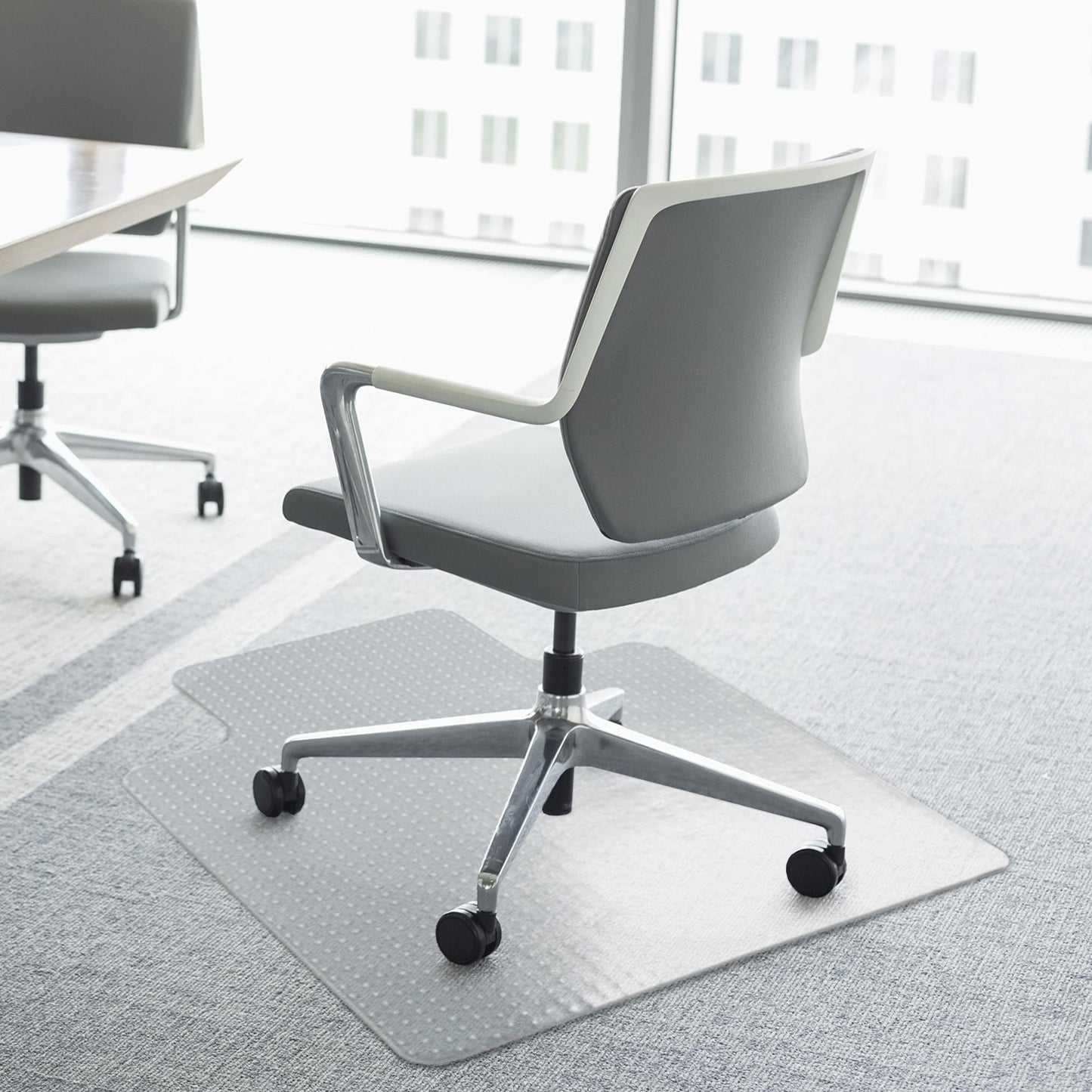 HOMCOM Office Carpet Protector Mata na krzesło Przezroczysta Kolczasta Antypoślizgowa Mata z Matą Matową
