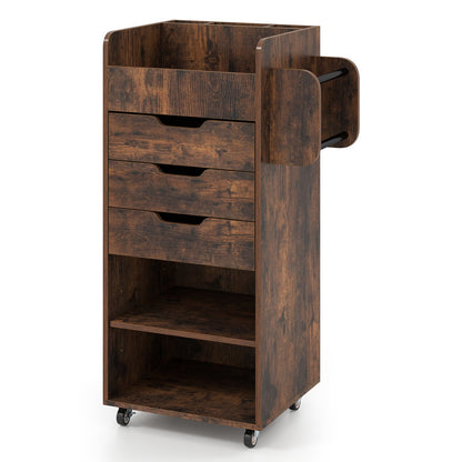 Rolling Storage Cart in Rustic Brown