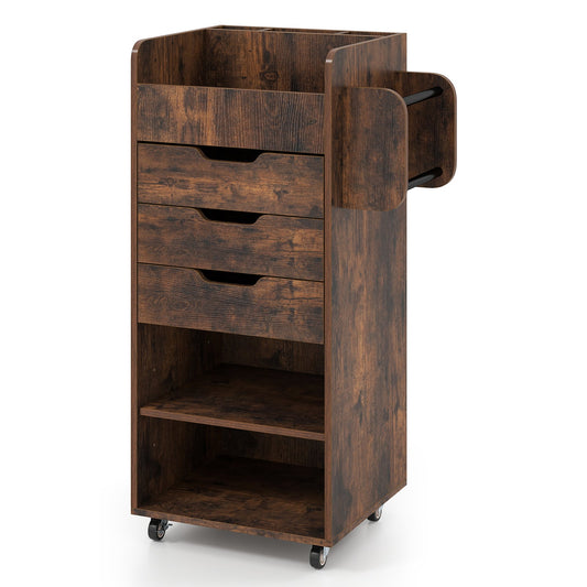 Rolling Storage Cart in Rustic Brown