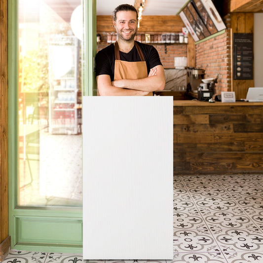 Rolling Lectern Stand with 2 Storage Shelves and 4 Universal Casters-White