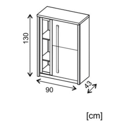 Roma ROM2 Display Cabinet 90cm