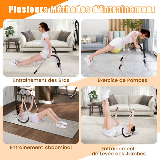 Abdominal Trainer with Padded Headrest Foldable AB Trainer Abdominal Muscle Trainer Abdominal Training Device-Gray