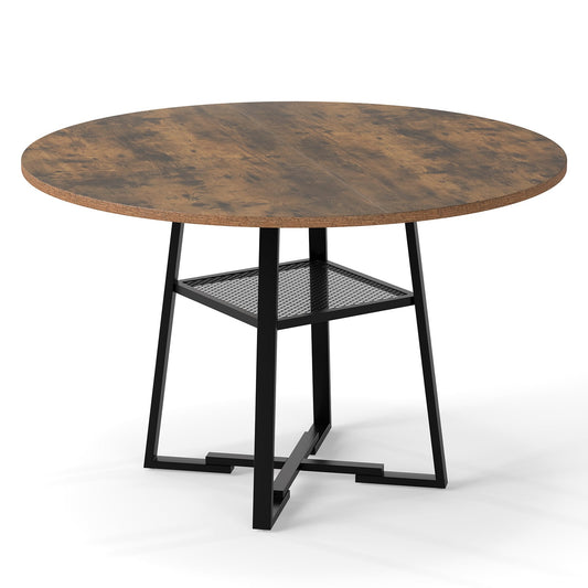 Round Dining Table in Brown