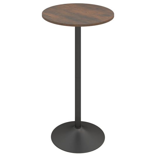 Round Top Pub and Bar Table in Rustic Brown