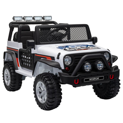 AIYAPLAY 12V Kids Electric Ride on Car with 2 Motors, Remote Control, Soft Start, Four-Wheel Suspension, Seat Belt