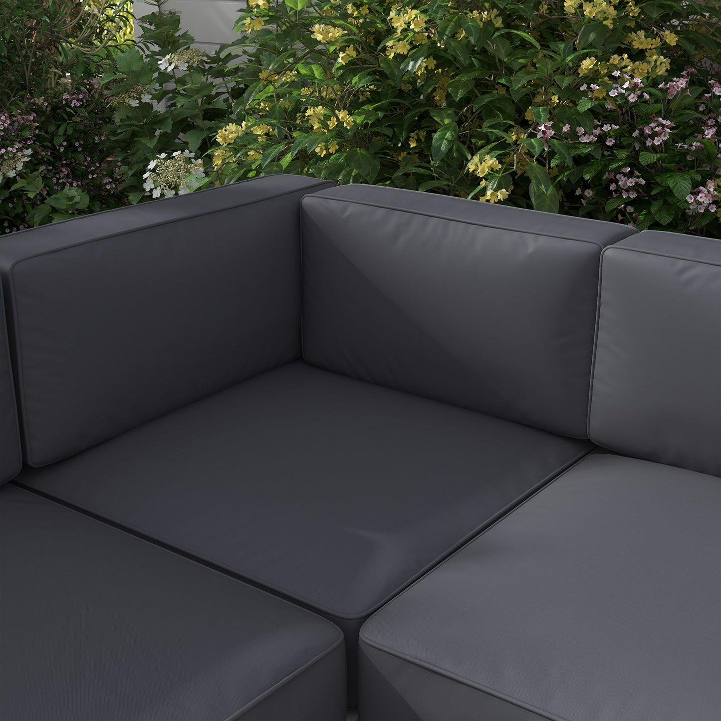 Outsunny Five-Piece Aluminium Garden Sofa Set, with Glass-Top Table - Grey