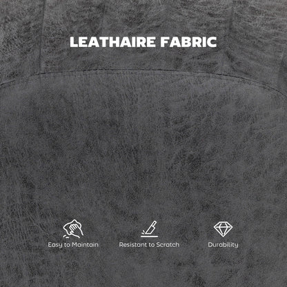 HOMCOM Set of 2 Leathaire Tub Bar Stools - Charcoal Grey