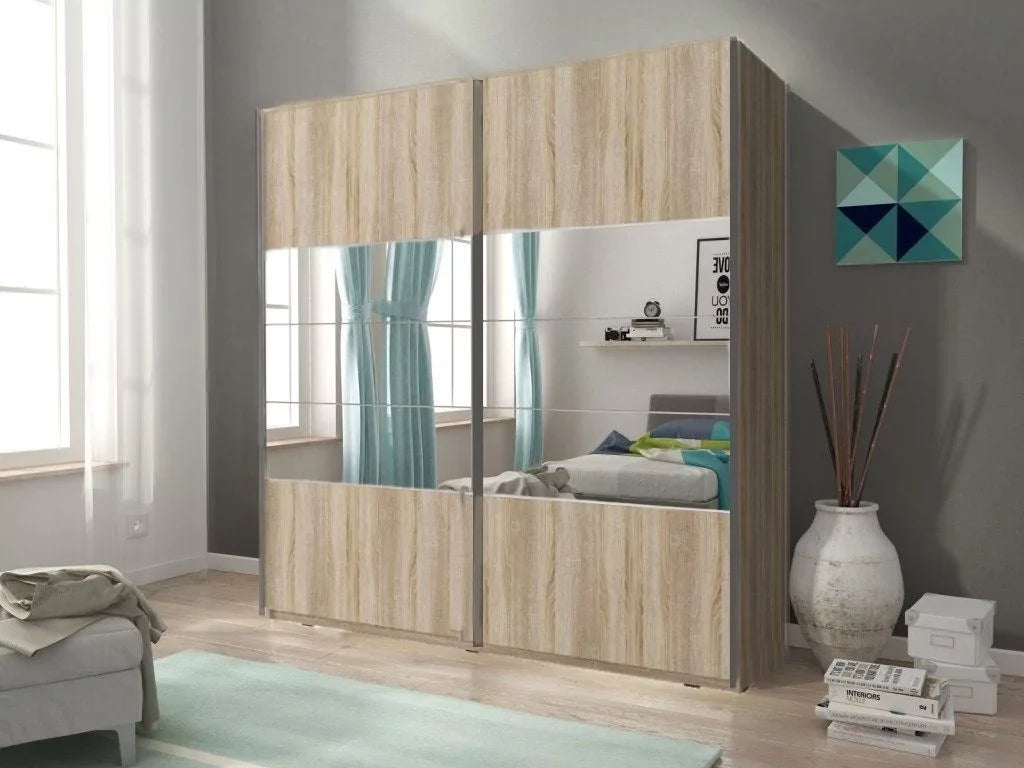 Micah 01 Sliding Door Wardrobe 200cm - Oak