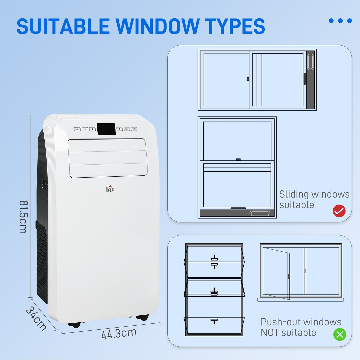 12000 BTU Portable Air Conditioner, 3-in-1 Air Conditioning Unit, Dehumidifier, Cooling Fan W/ Remote Control, 3 Speeds, 24H Timer On/Off