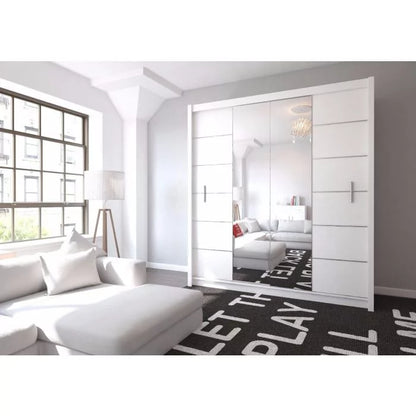 Luzern Sliding Door 203cm Mirror Wardrobe - Grey