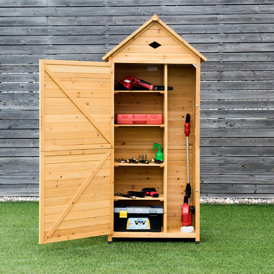 Wooden Garden Shed with Lockable Double Doors and Slope Roof