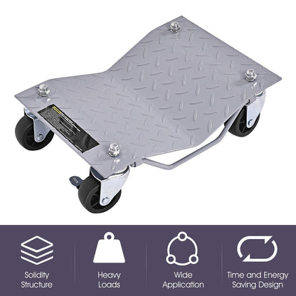 4-Piece Wheel Dollies with Lockable Casters and Handle
